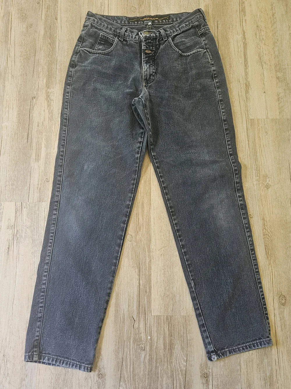 Vintage Marithe Francois Girbaud Black Washed Baggy Demin Jeans 31 Made In U.S.A